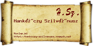 Hankóczy Szilvánusz névjegykártya